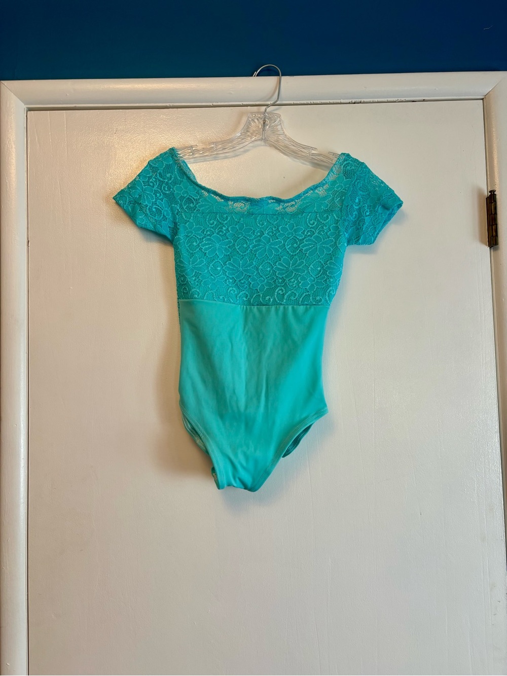 Alger Designs- Aqua Lace-Top Leotard